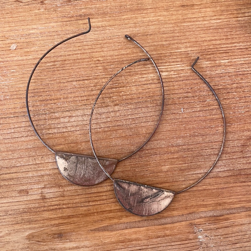 Antiqued Hoop Earrings